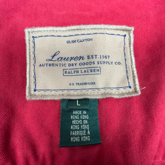 Vintage Womens Lauren Ralph Lauren Red Utility Jacket | Size L - Picture 8 of 9